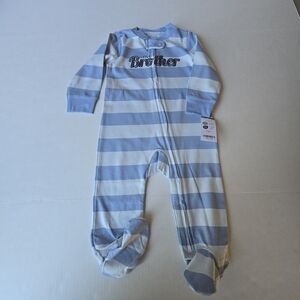 Carter's Blue and White Striped Footie